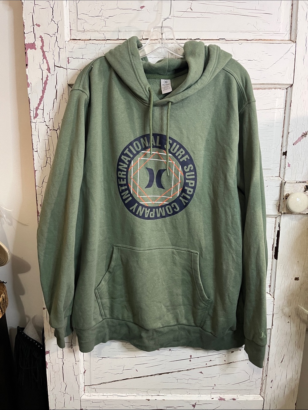 Hurley Olive Green Logo Pullover Hoodie XXL